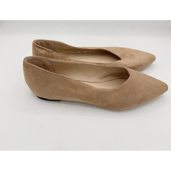Adrienne Vittadini Women's 6.5 Tan Suede Leather Slip-On Ballet Flat Classic - Picture 3 of 7